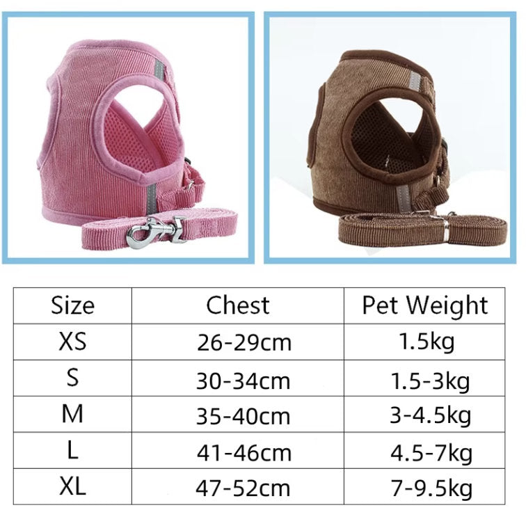 Reflective Pet Dog Vest Harness And Lead Set