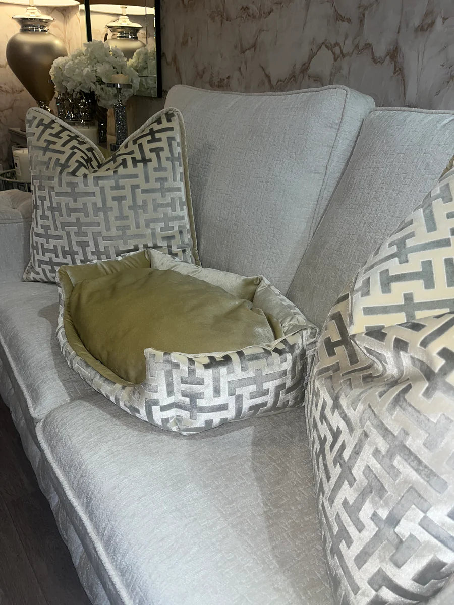 Aztech Cream & Gold Dog Bed